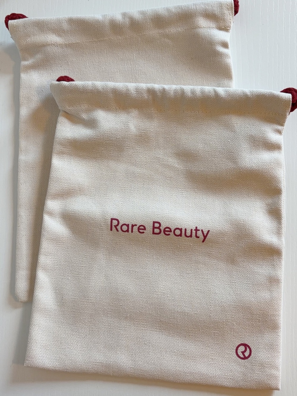 Rare Beauty Canvas Drawstring Makeup Pouch Bag - Set of 2